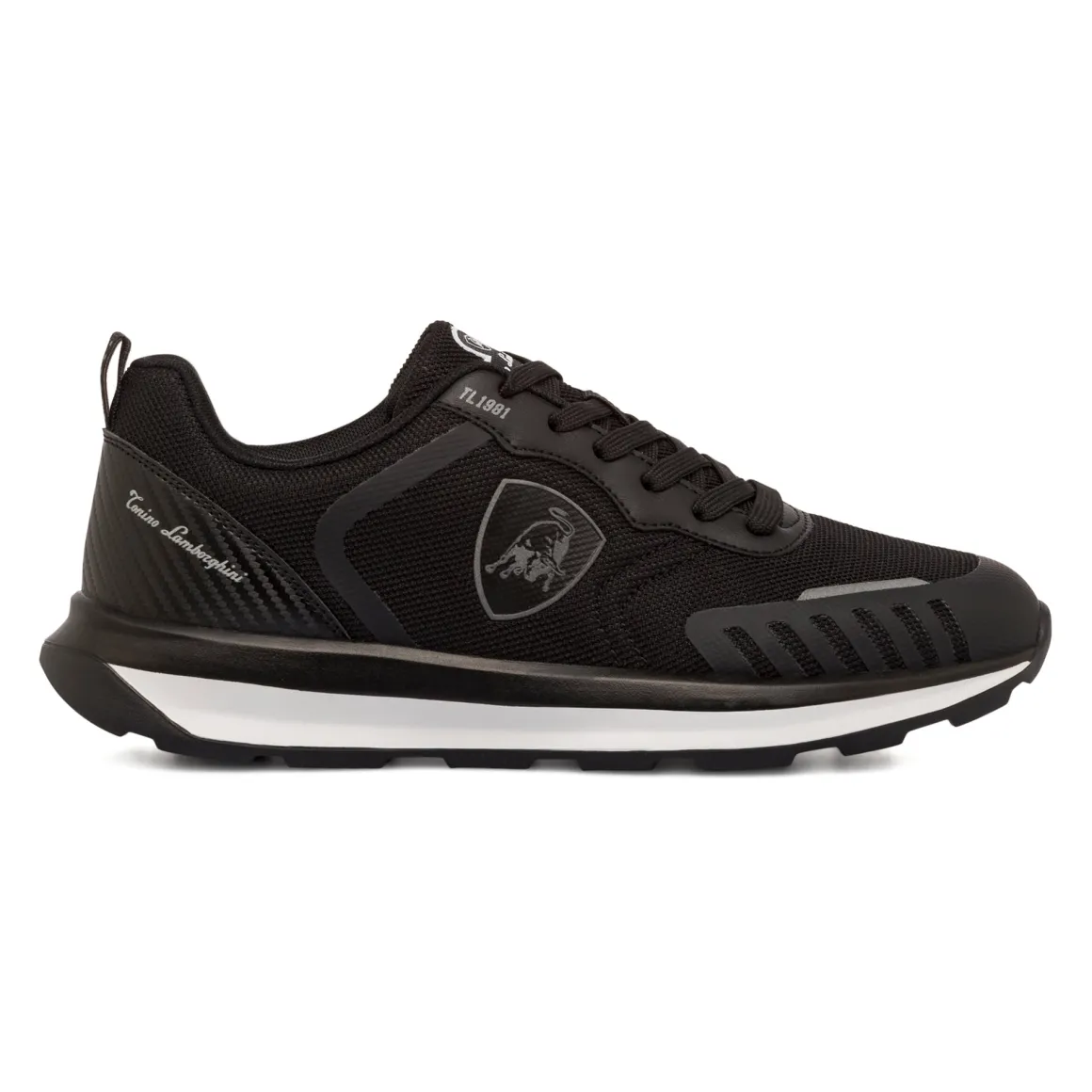 Sneakers da uomo nere con logo e dettagli grigi Tonino Lamborghini