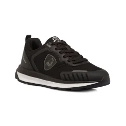 Sneakers da uomo nere con logo e dettagli grigi Tonino Lamborghini