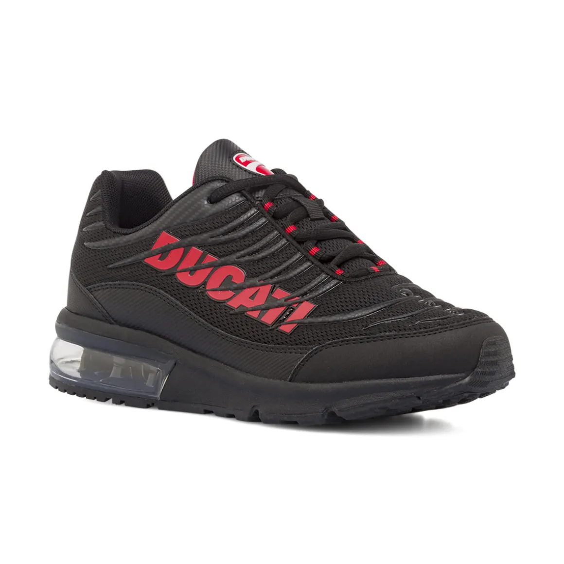 Sneakers da Uomo Nere con Maxi Logo Rosso Ducati