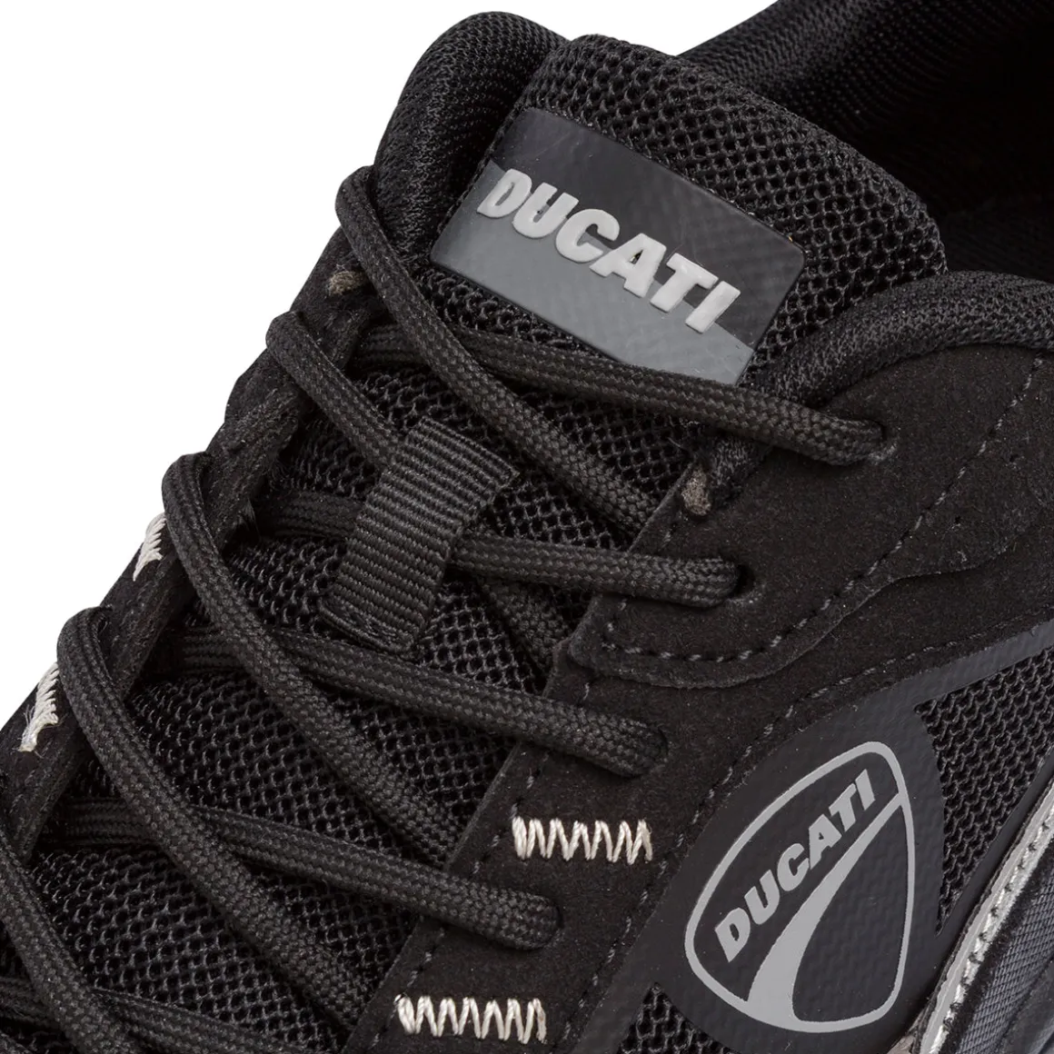 Sneakers da Uomo Nere con Dettagli Grigi e Suola Sportiva Ducati