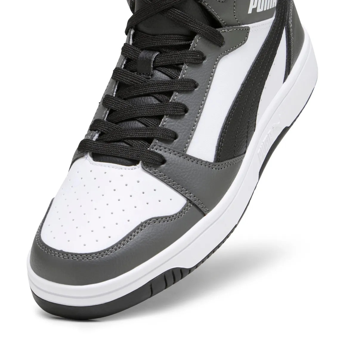Sneakers da uomo Puma Rebound V6 grigie e nere con logo