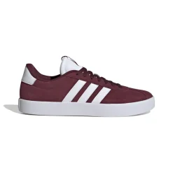 Sneakers da uomo rosso bordeaux in pelle con logo adidas VL Court 3.0