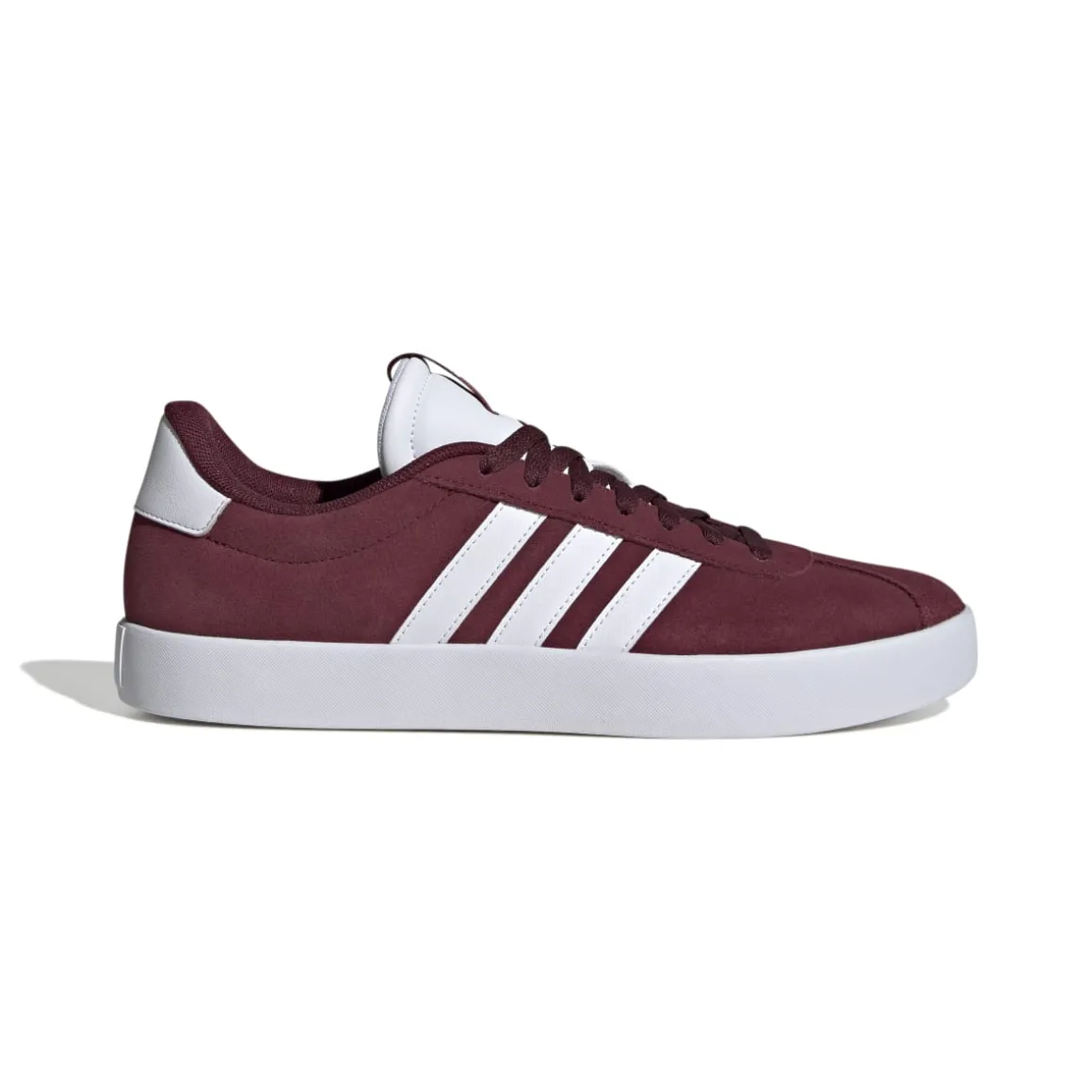 Sneakers da uomo rosso bordeaux in pelle con logo adidas VL Court 3.0