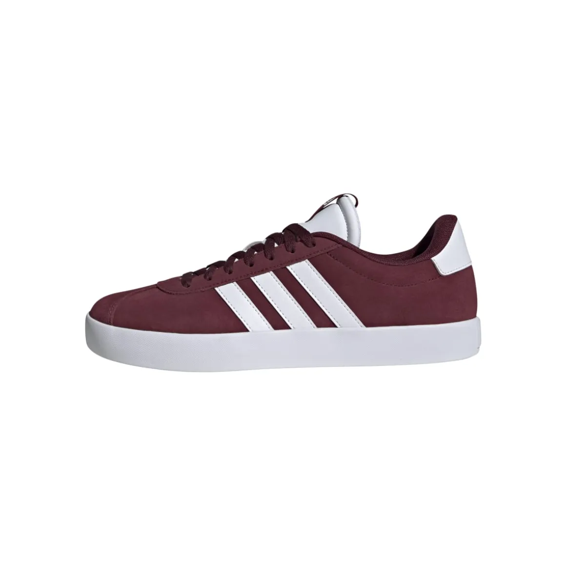 Sneakers da uomo rosso bordeaux in pelle con logo adidas VL Court 3.0