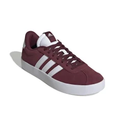 Sneakers da uomo rosso bordeaux in pelle con logo adidas VL Court 3.0