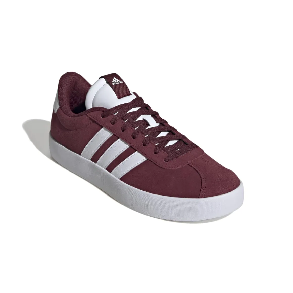 Sneakers da uomo rosso bordeaux in pelle con logo adidas VL Court 3.0