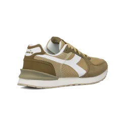 Sneakers da Uomo verdi e marroni in tessuto con logo Diadora