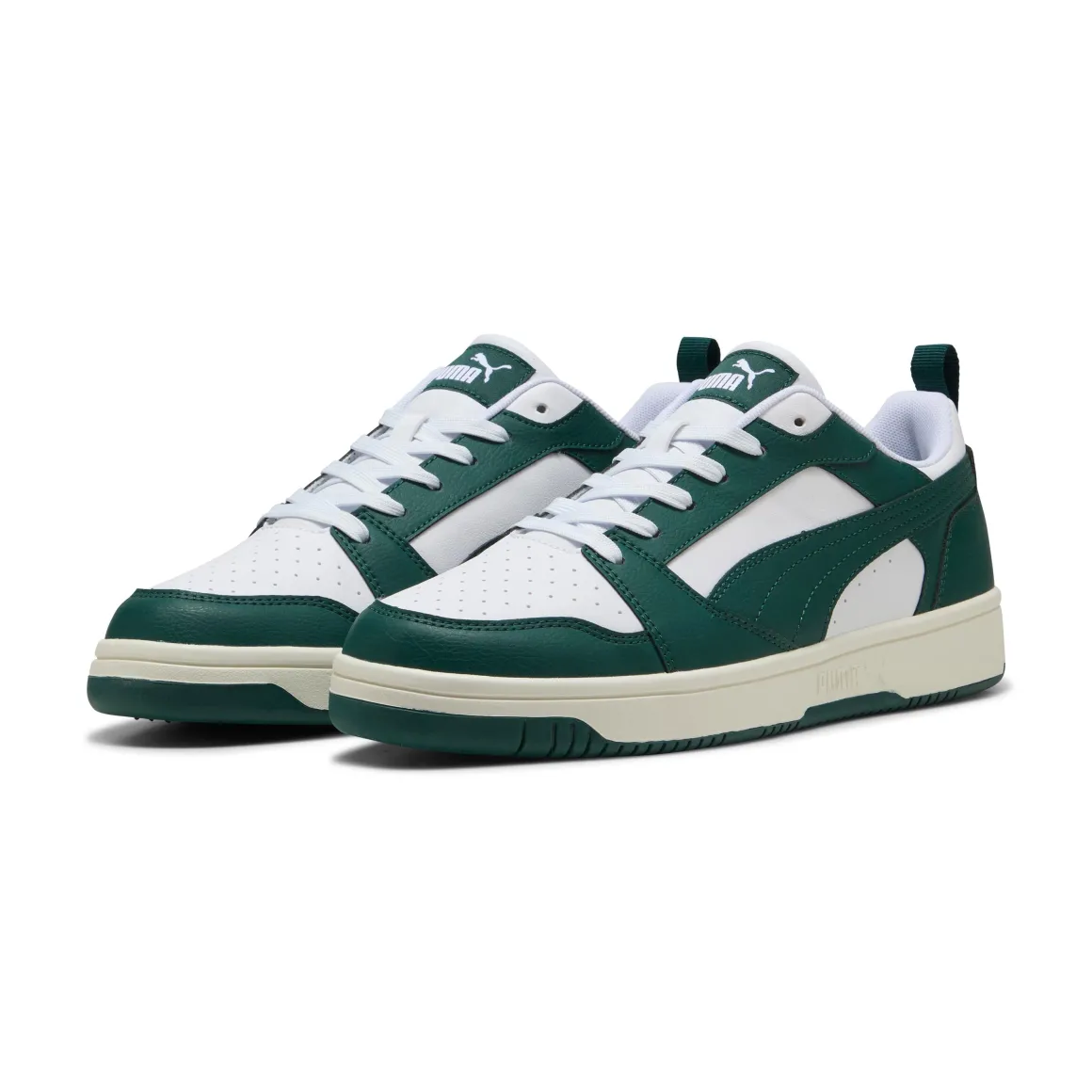 Sneakers da uomo verdi e bianche con logo Puma Rebound v6 Low