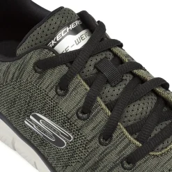 Sneakers da uomo verdi in tessuto knit Skechers Memory Foam