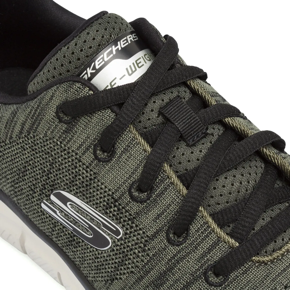 Sneakers da uomo verdi in tessuto knit Skechers Memory Foam