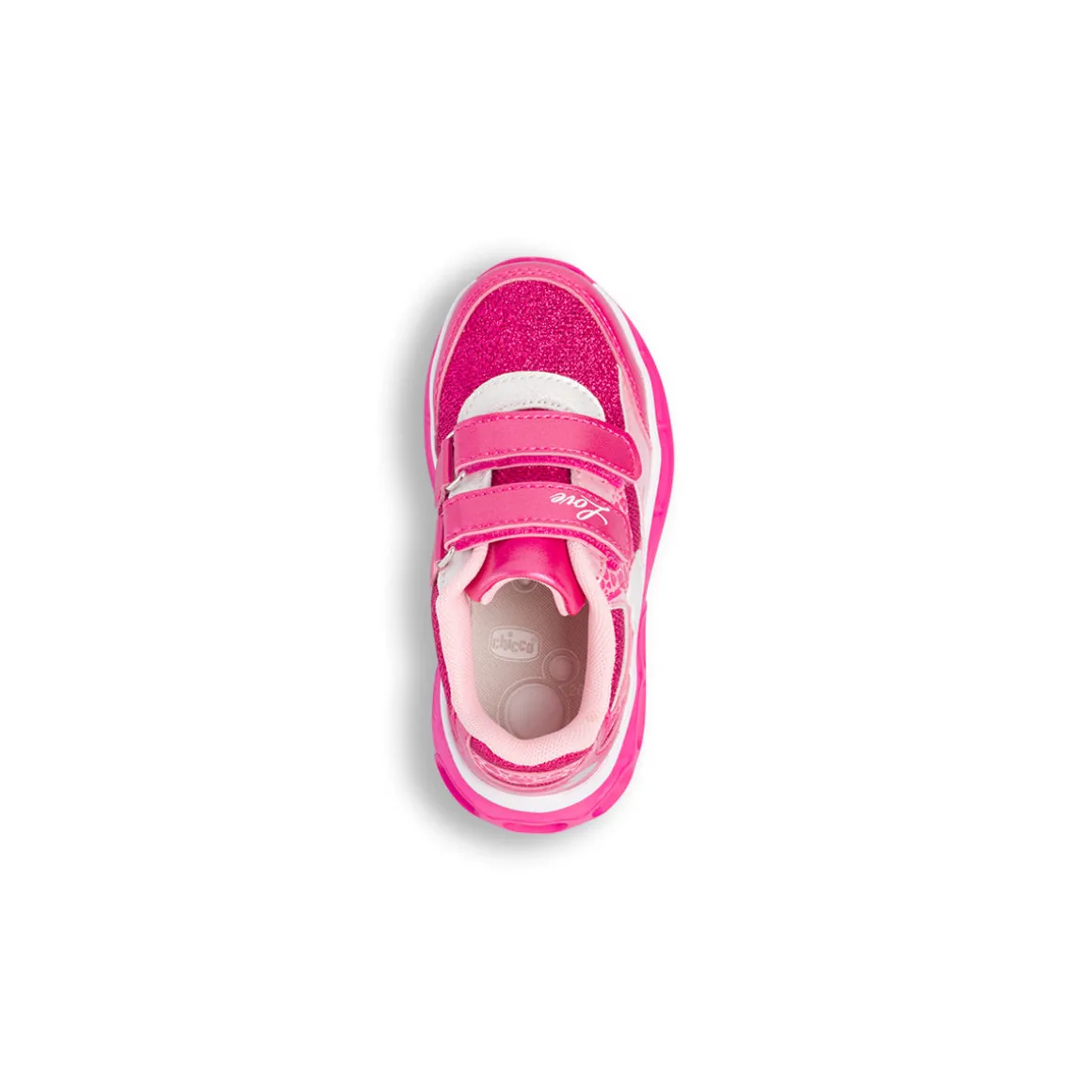 Sneakers Fucsia da Bambina con strappo e luci Chicco