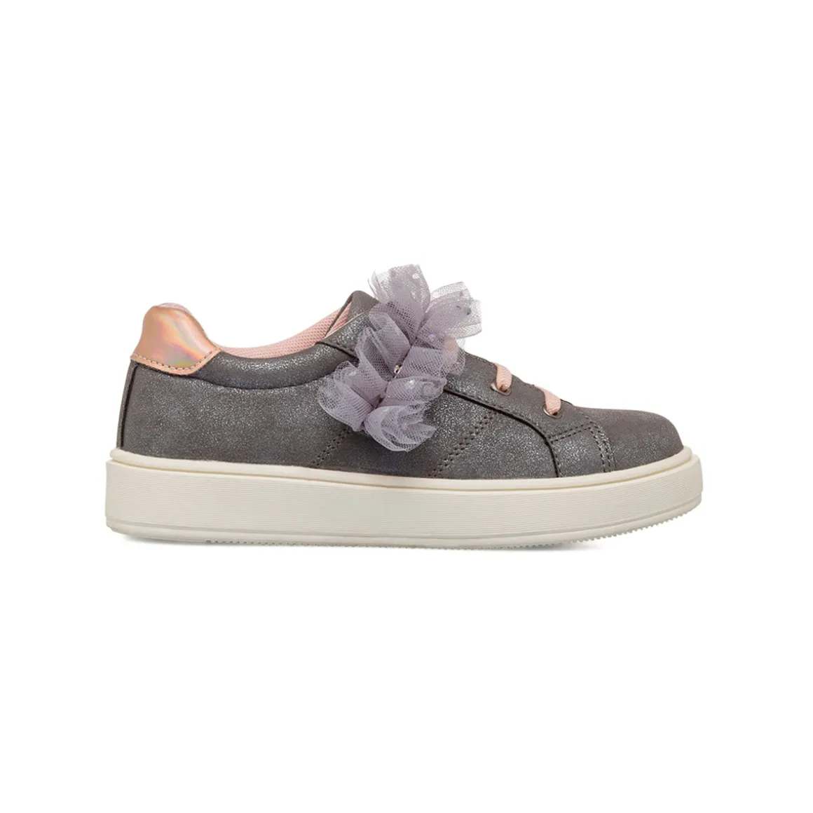 Sneakers grigie con fiocco tulle da Ragazza Dieci Baci