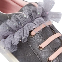 Sneakers grigie con fiocco tulle da Ragazza Dieci Baci