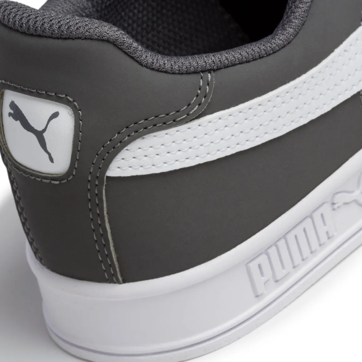 Sneakers grigie con striscia laterale a contrasto Puma Smash Vulc