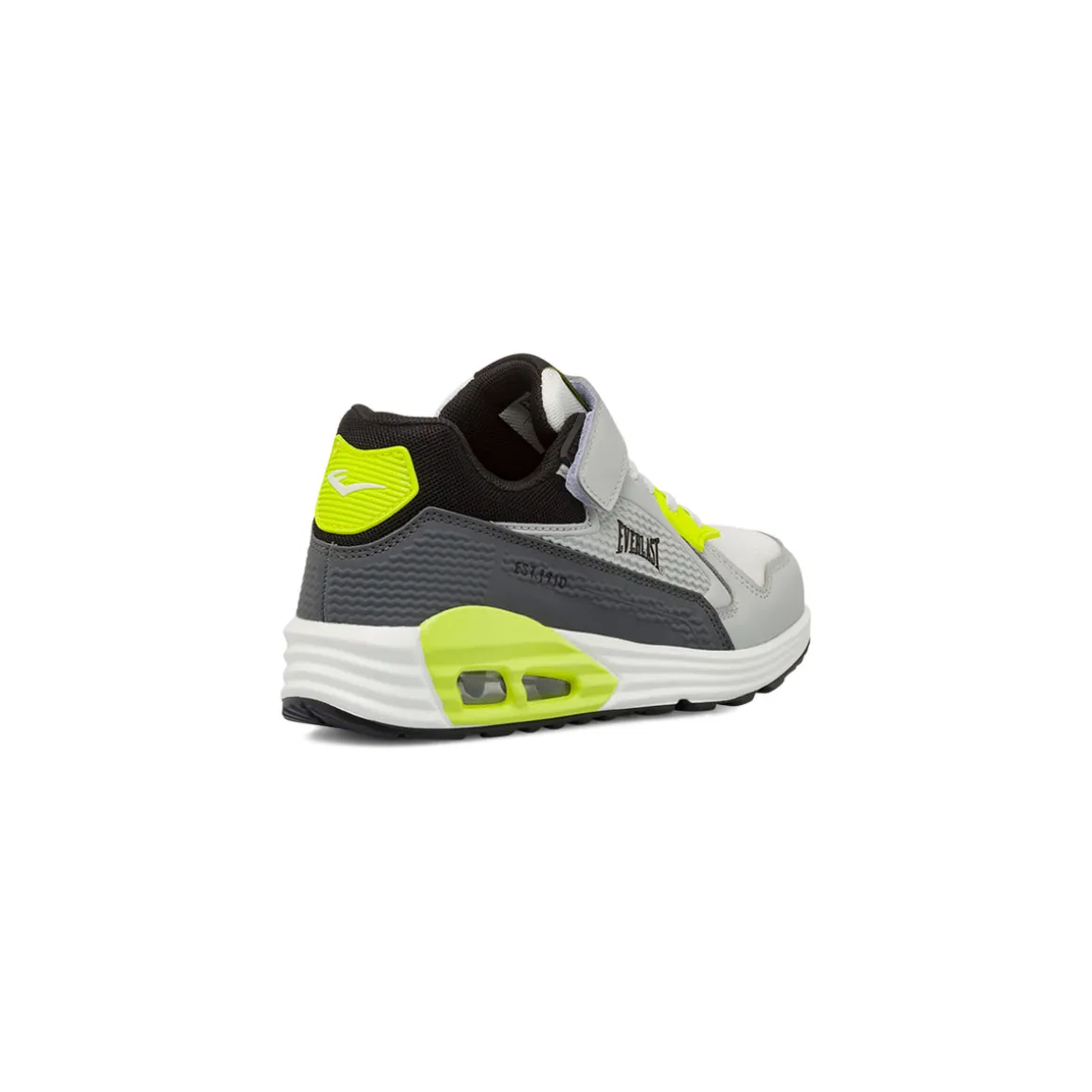Sneakers grigie da bambino con strappo e dettagli fluo Everlast