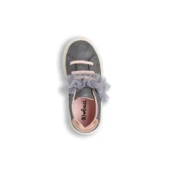 Sneakers Grigie da Bambina con fiocco in tulle Dieci Baci