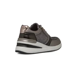 Sneakers grigie da donna con dettagli glitter e zip Lora Ferres