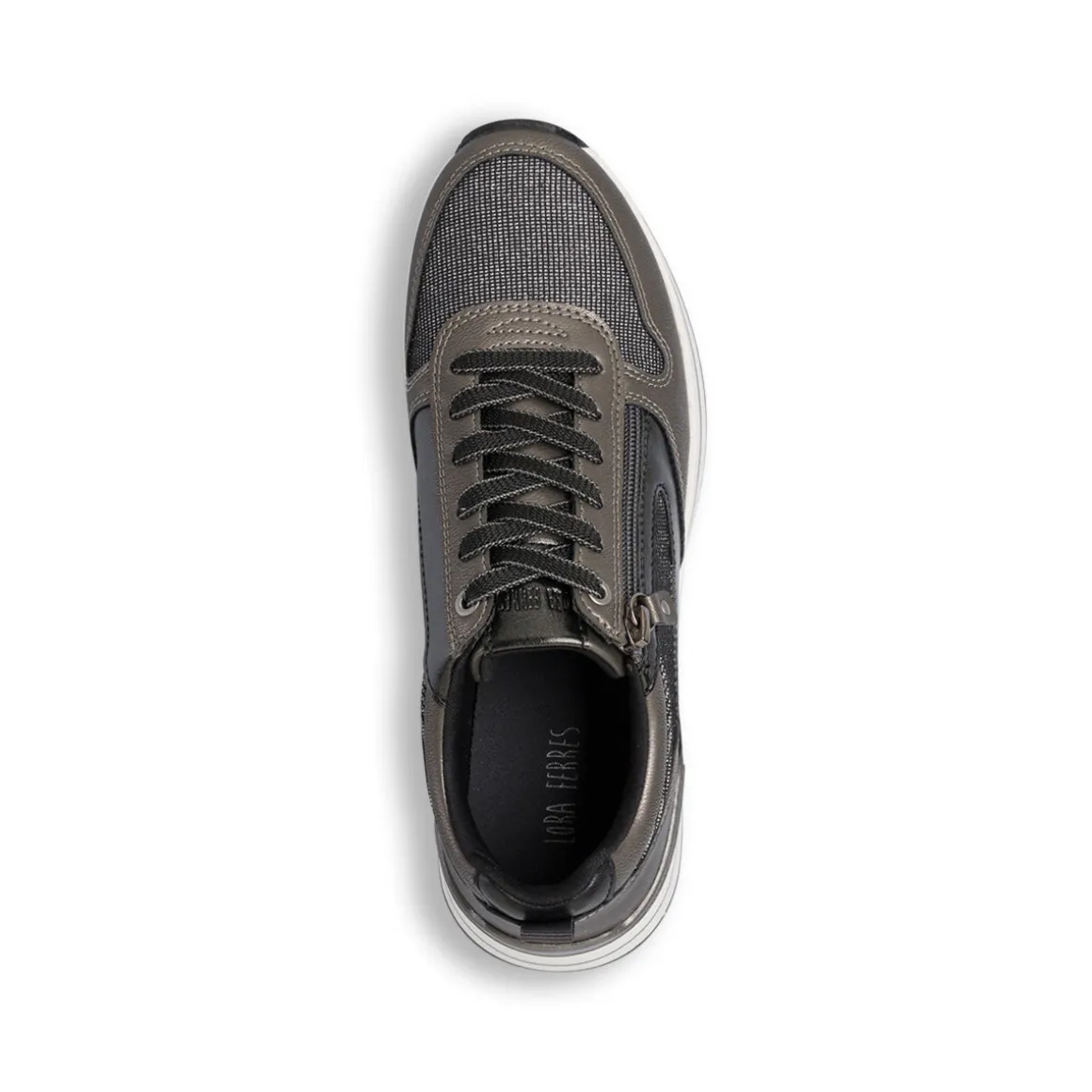 Sneakers grigie da Donna con zip decorativa Lora Ferres