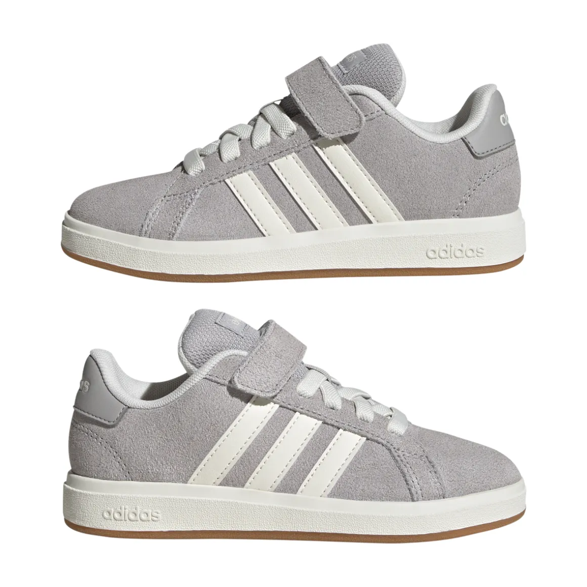 Sneakers grigie da Ragazzo con chiusura a strappo adidas GRAND COURT 00s EL C
