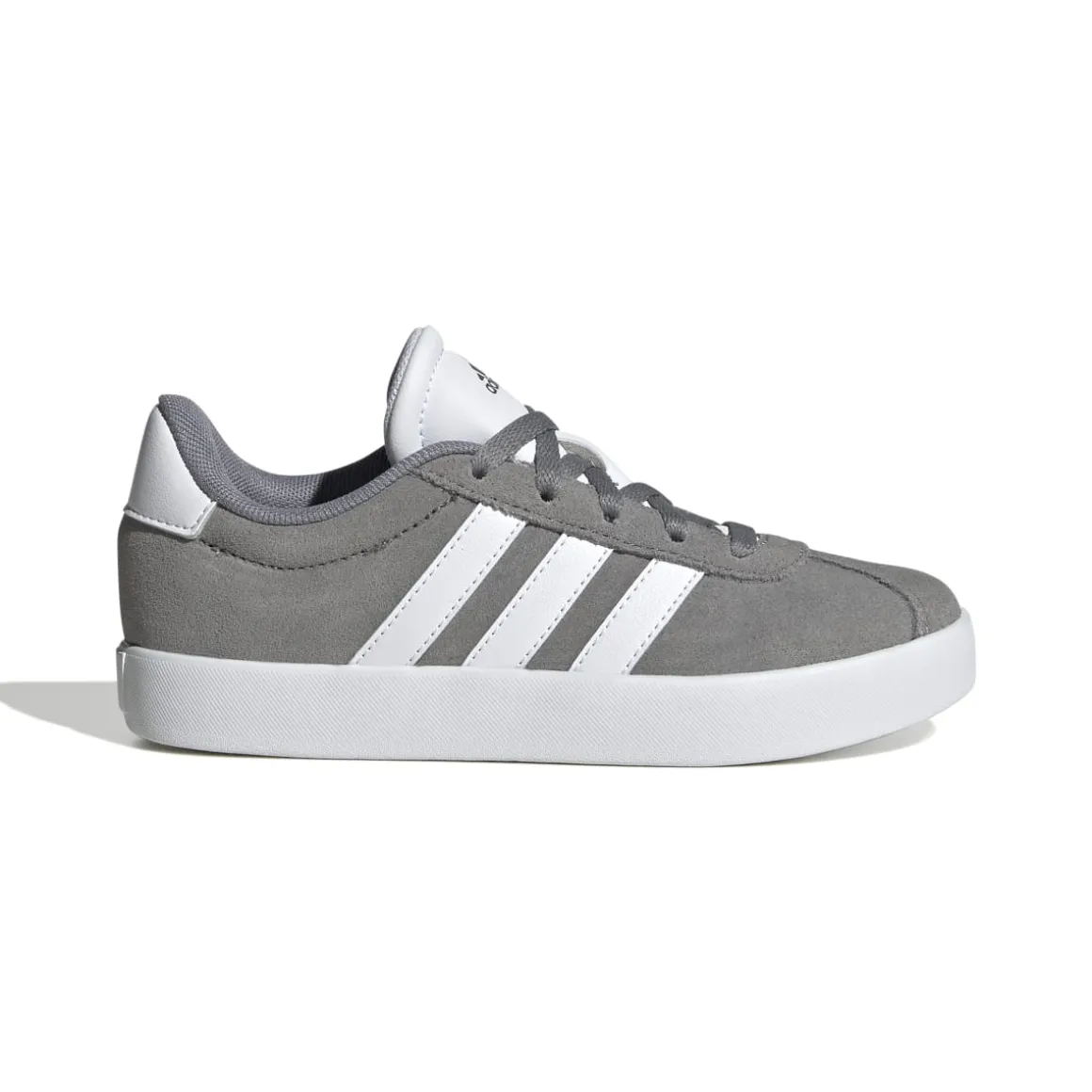 Sneakers grigie da ragazzo con strisce bianche adidas VL Court 3.0 K