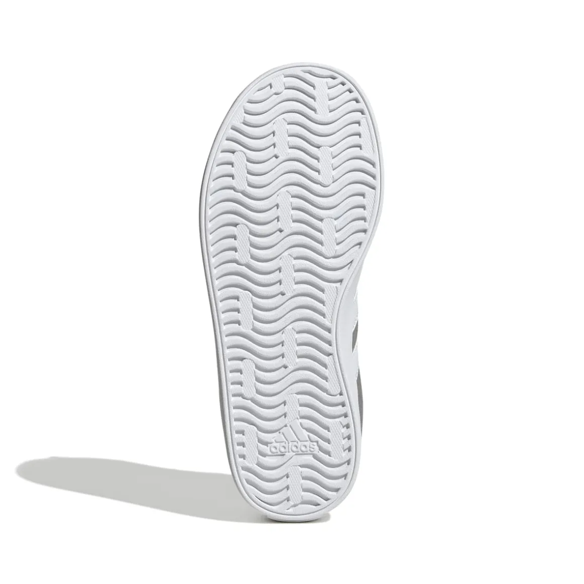 Sneakers grigie da ragazzo con strisce bianche adidas VL Court 3.0 K