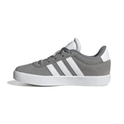 Sneakers grigie da ragazzo con strisce bianche adidas VL Court 3.0 K