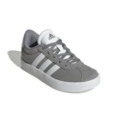 Sneakers grigie da ragazzo con strisce bianche adidas VL Court 3.0 K