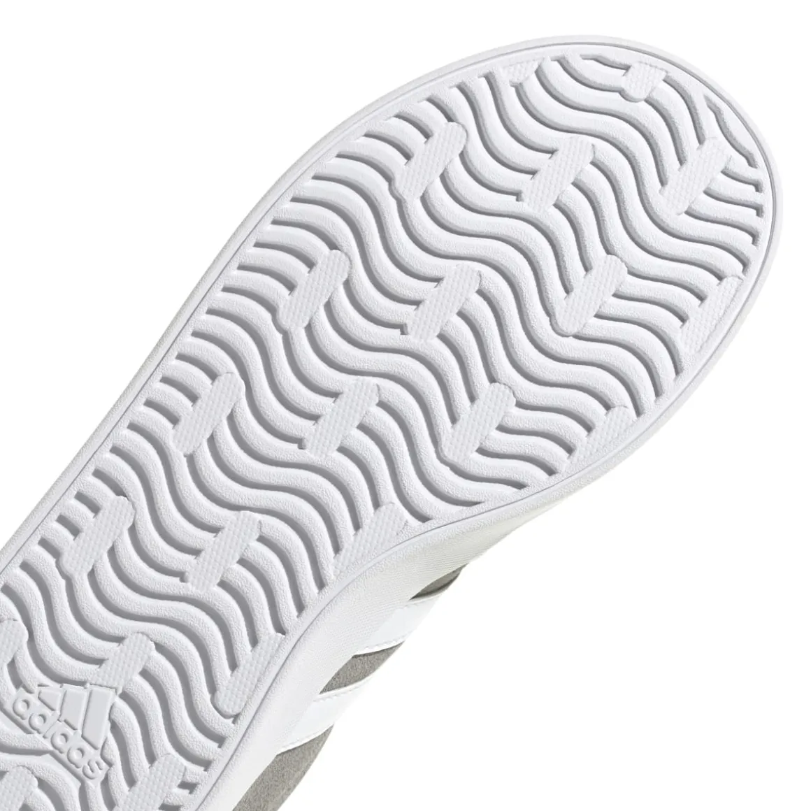 Sneakers grigie da ragazzo con strisce bianche adidas VL Court 3.0 K