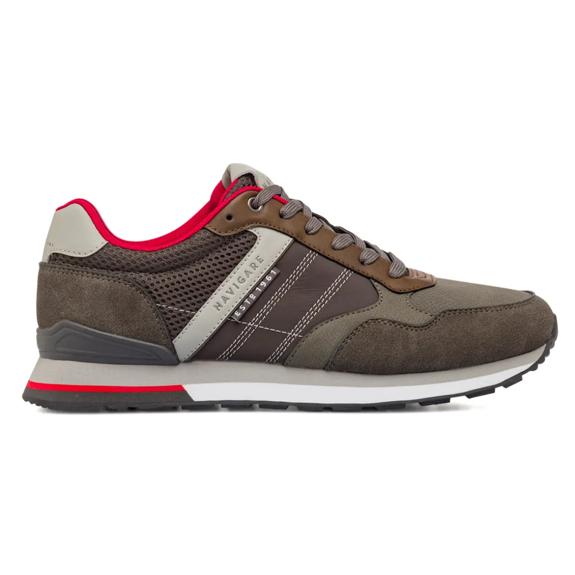 Sneakers Grigie da Uomo con inserti Rossi Navigare