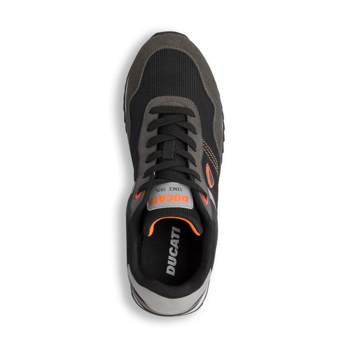 Sneakers grigie da Uomo con dettagli arancioni e logo Ducati