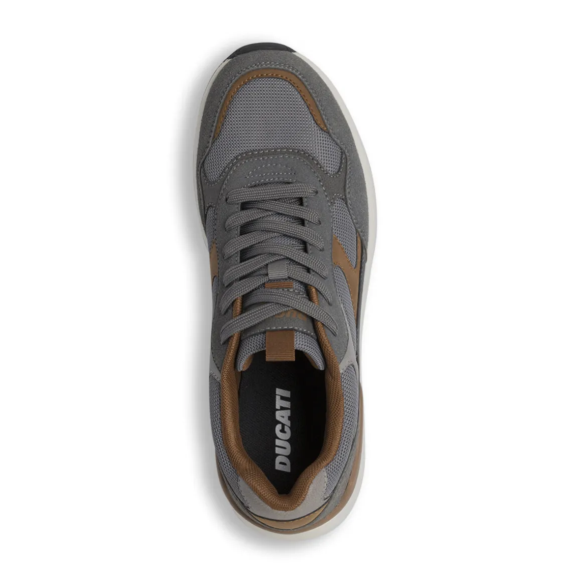 Sneakers grigie da Uomo con dettagli marroni in contrasto Ducati