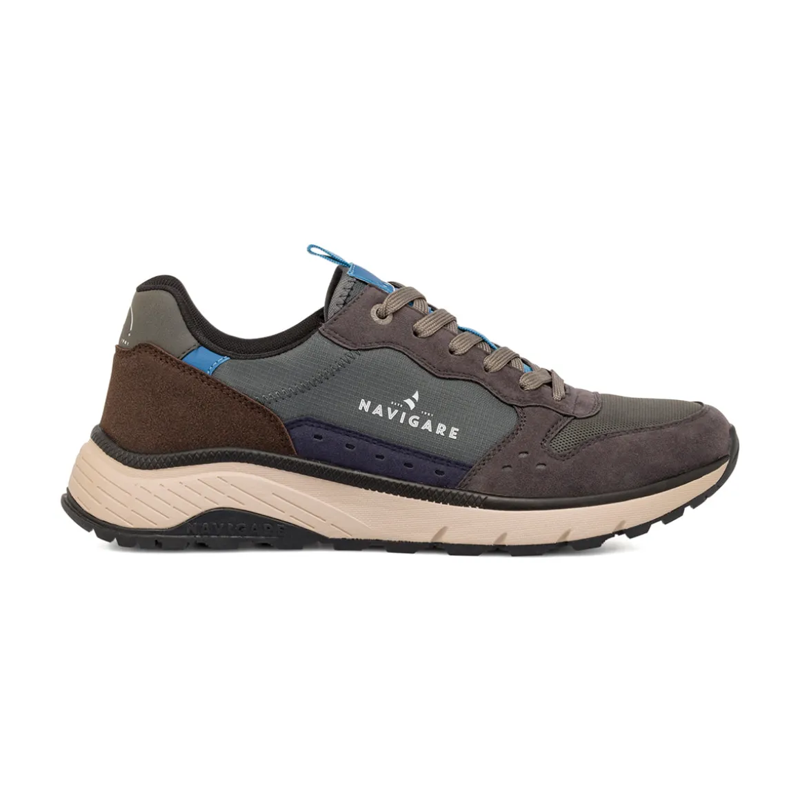 Sneakers grigie da Uomo con inserti Marroni Navigare