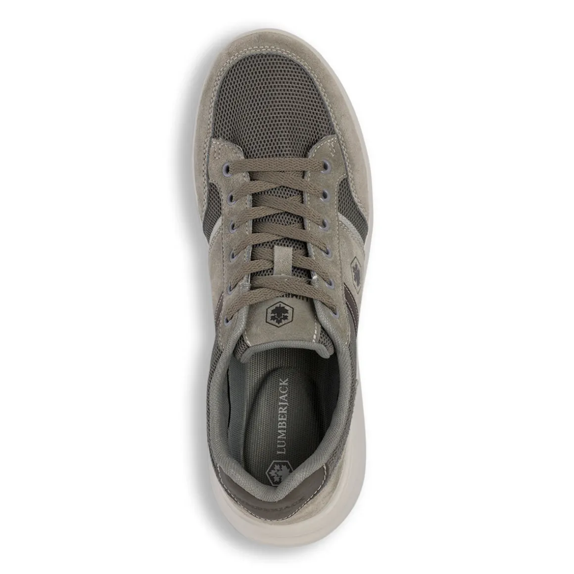 Sneakers grigie da uomo in pelle e tessuto Lumberjack Lee