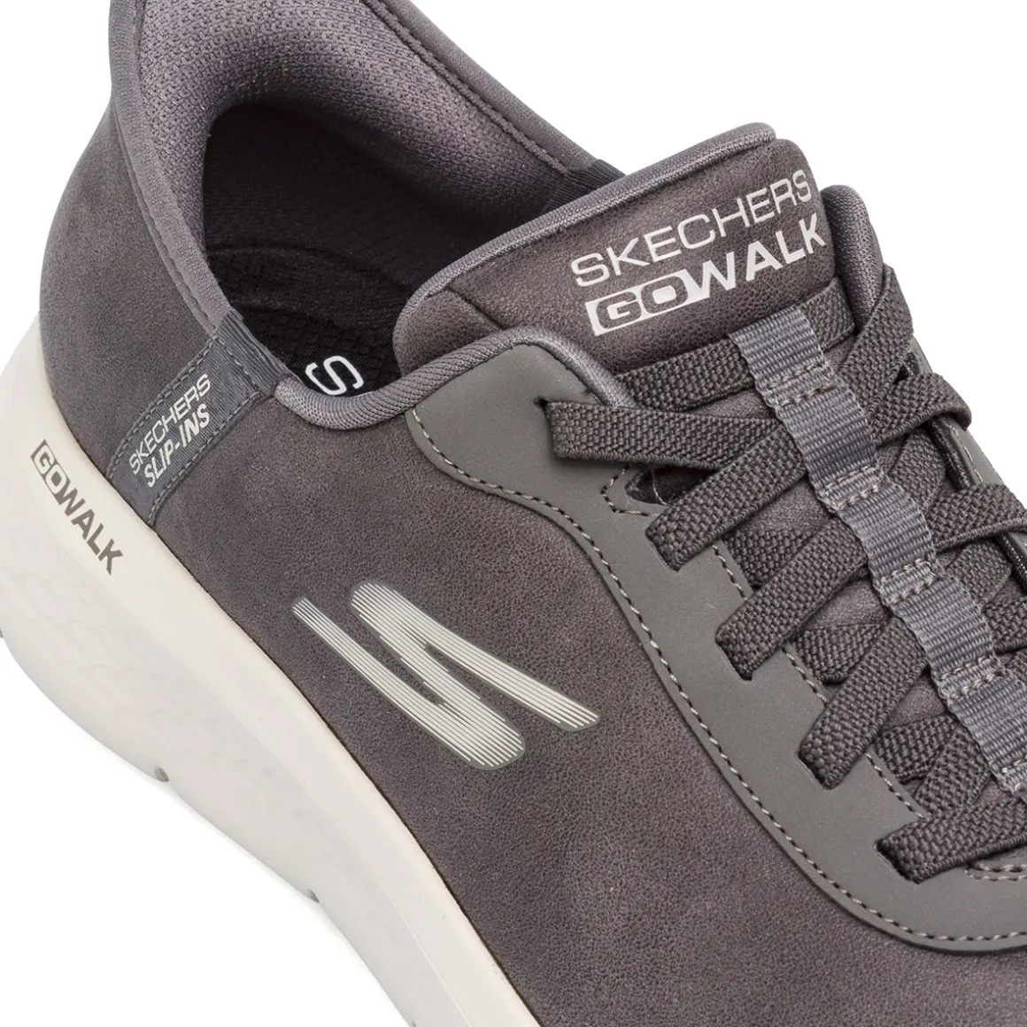 Sneakers Grigie da Uomo Skechers in Memory Foam Go Walk Slip-Ins