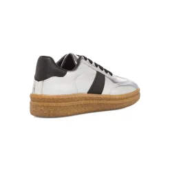 Sneakers in vernice argento da donna con dettagli neri Lora Ferres