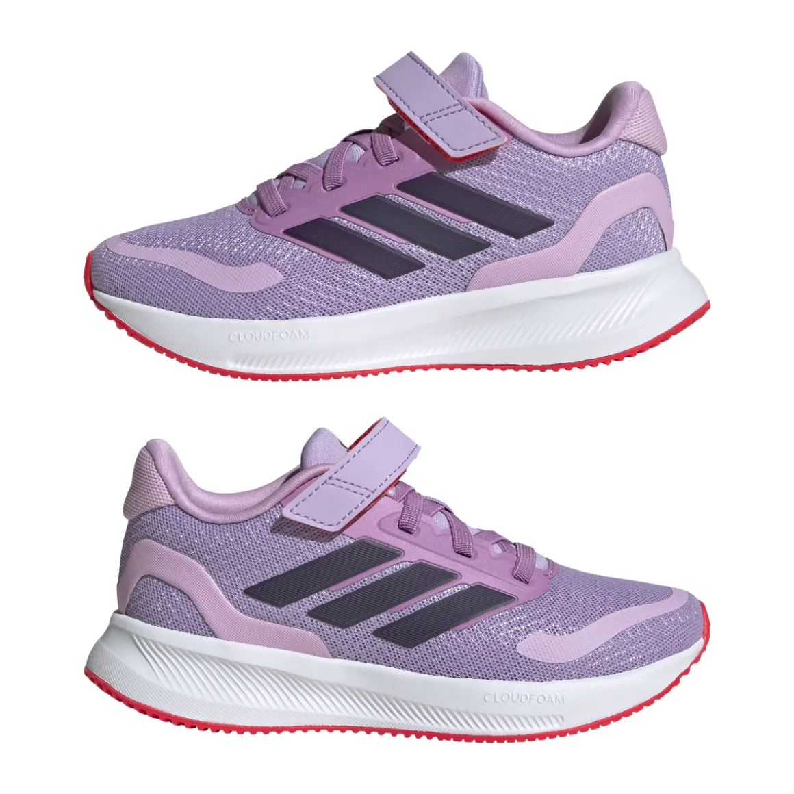 Sneakers lilla da Bambina con chiusura a strappo RUNFALCON 5 EL C adidas