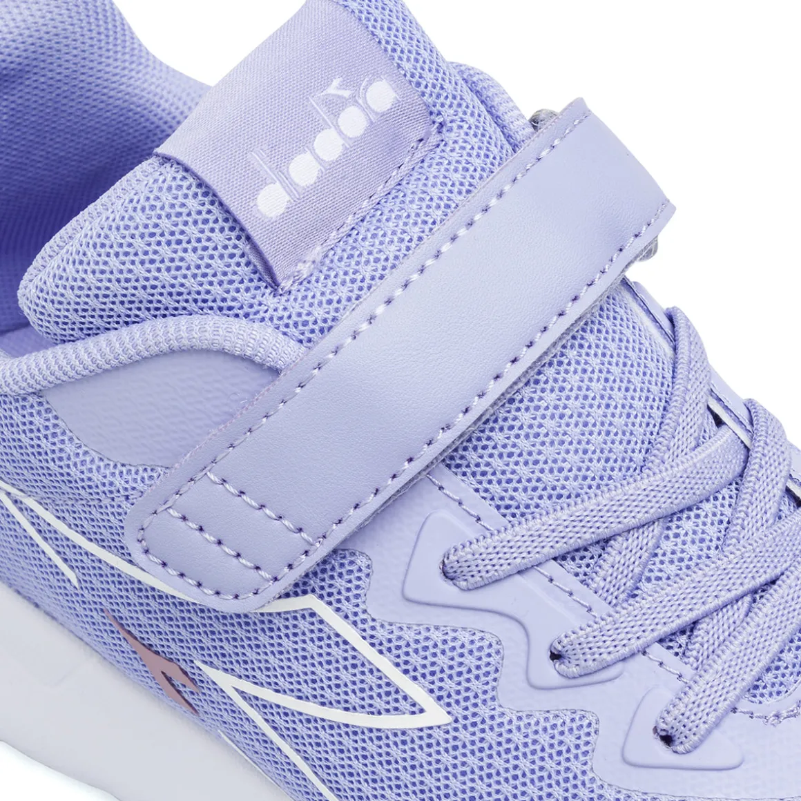 Sneakers lilla da Bambina con strappo e logo Diadora