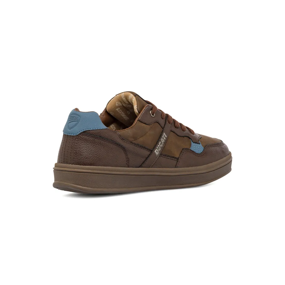 Sneakers marroni da Uomo con inserti Azzurri Ducati