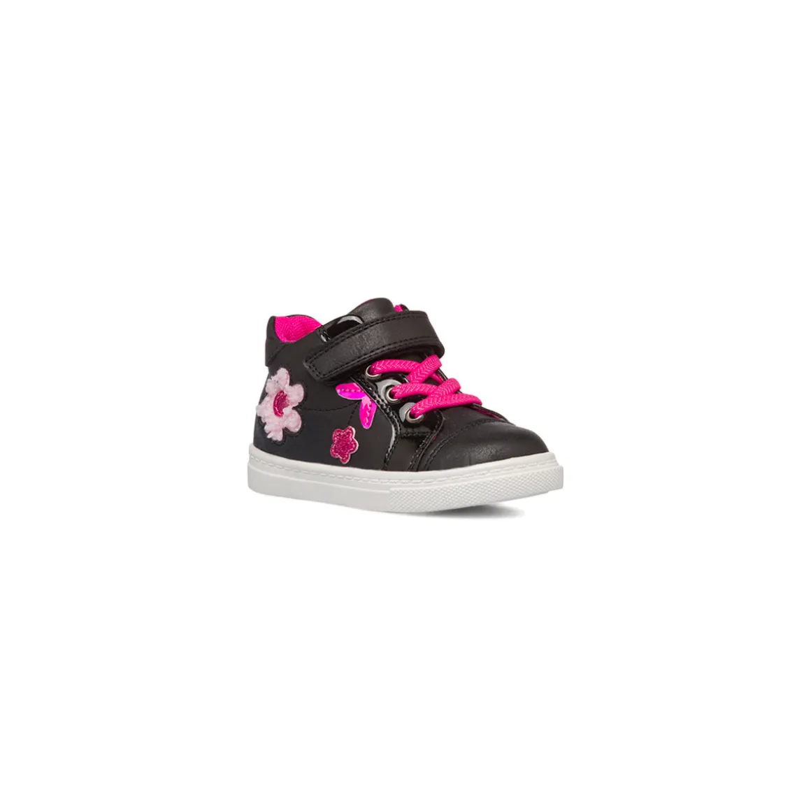 Sneakers nere da bambina primi passi con dettagli fiori rosa e glitter Le Scarpe di Alice
