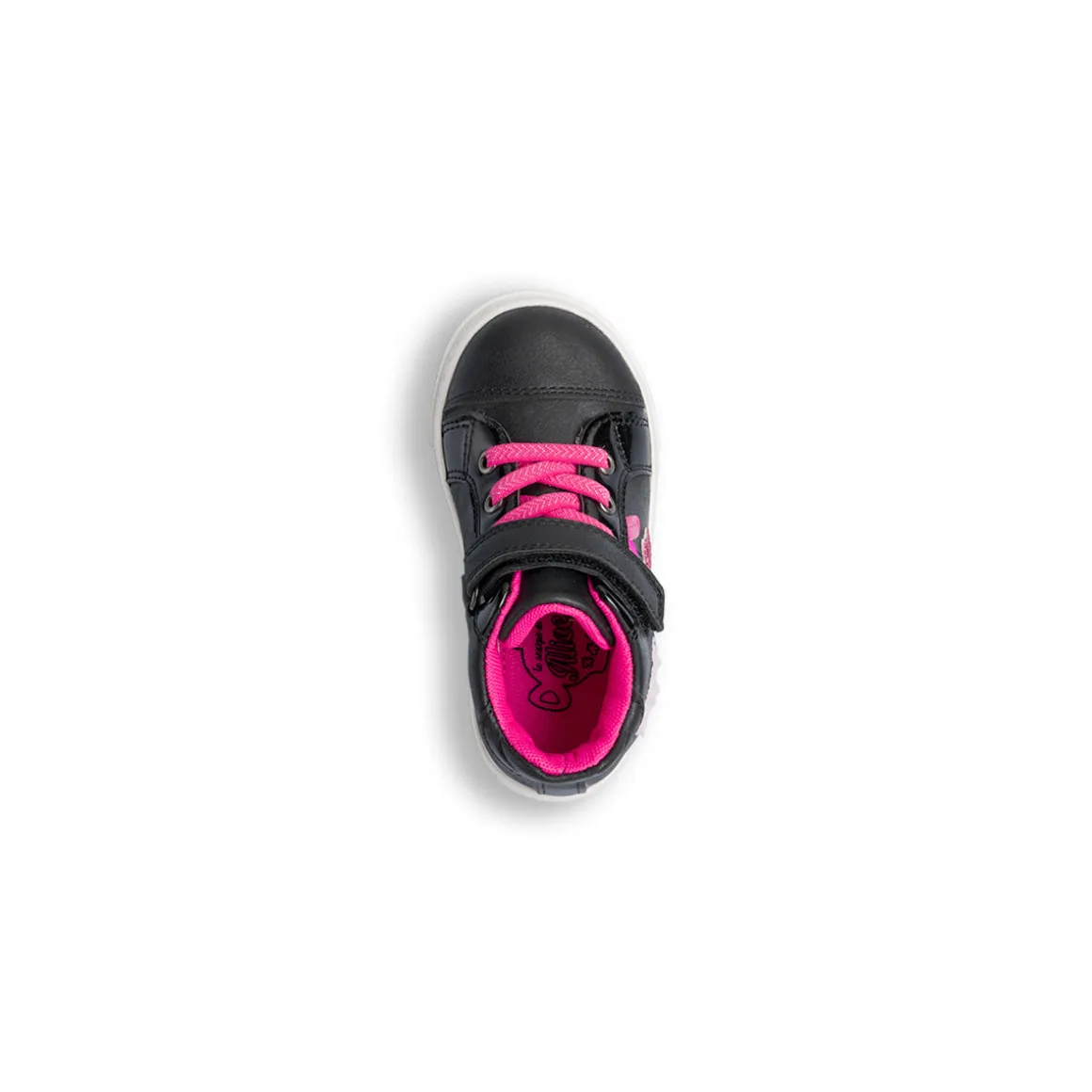 Sneakers nere da bambina primi passi con dettagli fiori rosa e glitter Le Scarpe di Alice