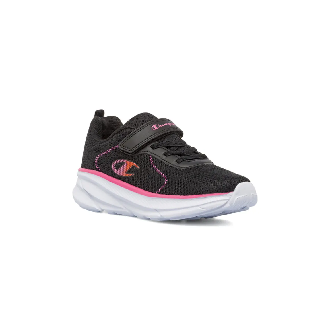 Sneakers nere da bambina con strappo e dettagli rosa Champion