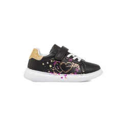 Sneakers nere da bambina con dettagli glitter e stampa Le scarpe di Alice