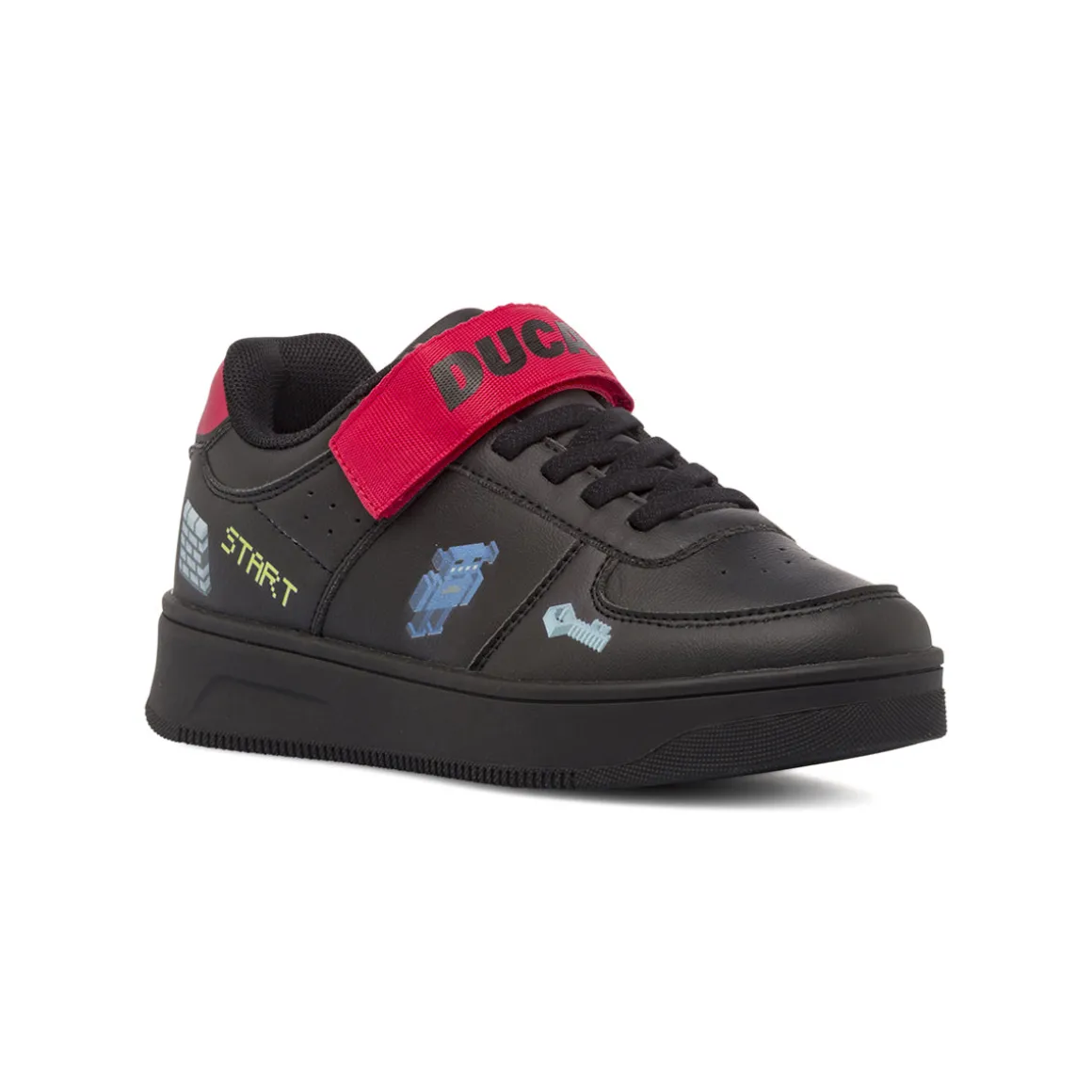 Sneakers nere da Bambino con stampe e strappo Ducati