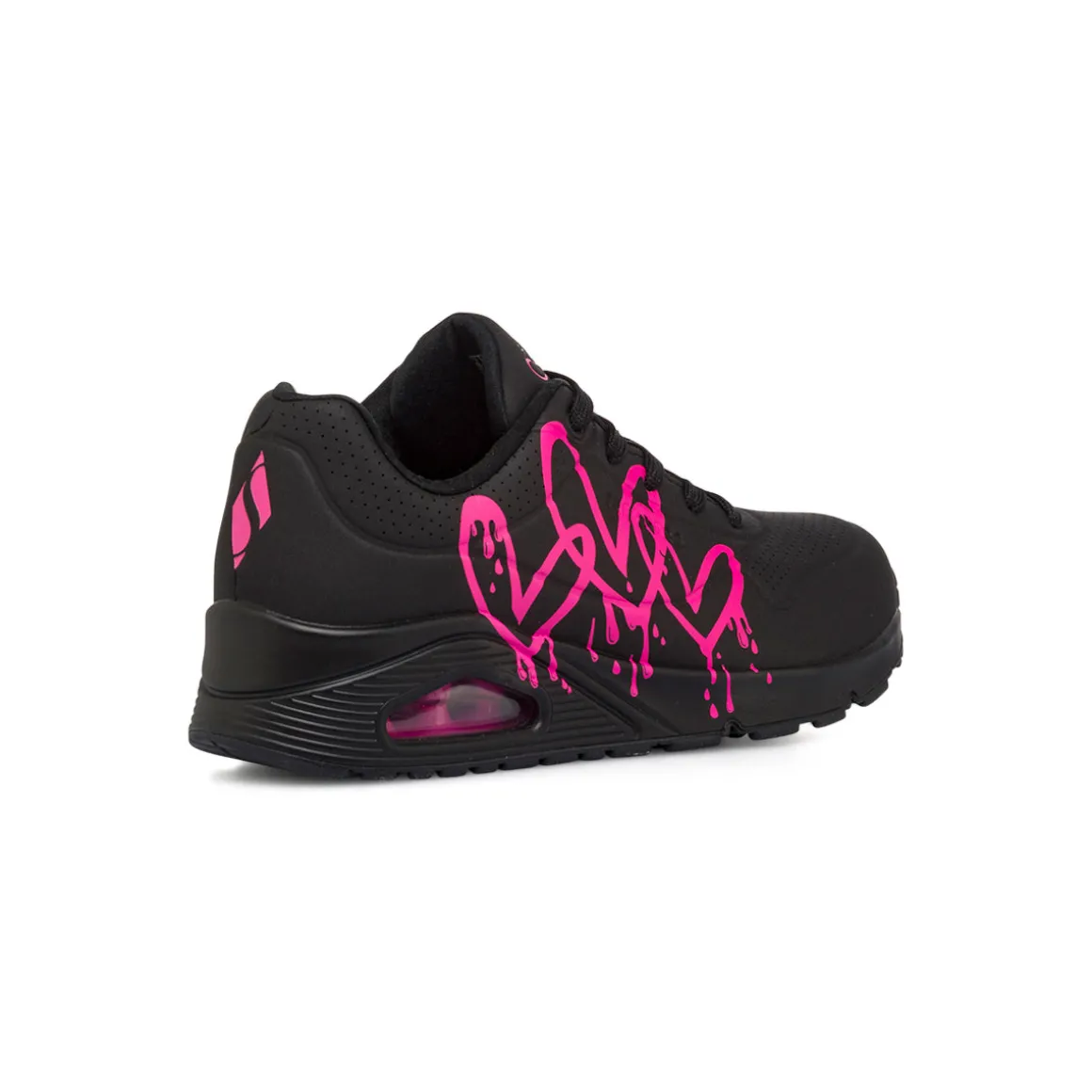 Sneakers nere da Donna con stampa cuori e soletta memory foam Skechers Uno
