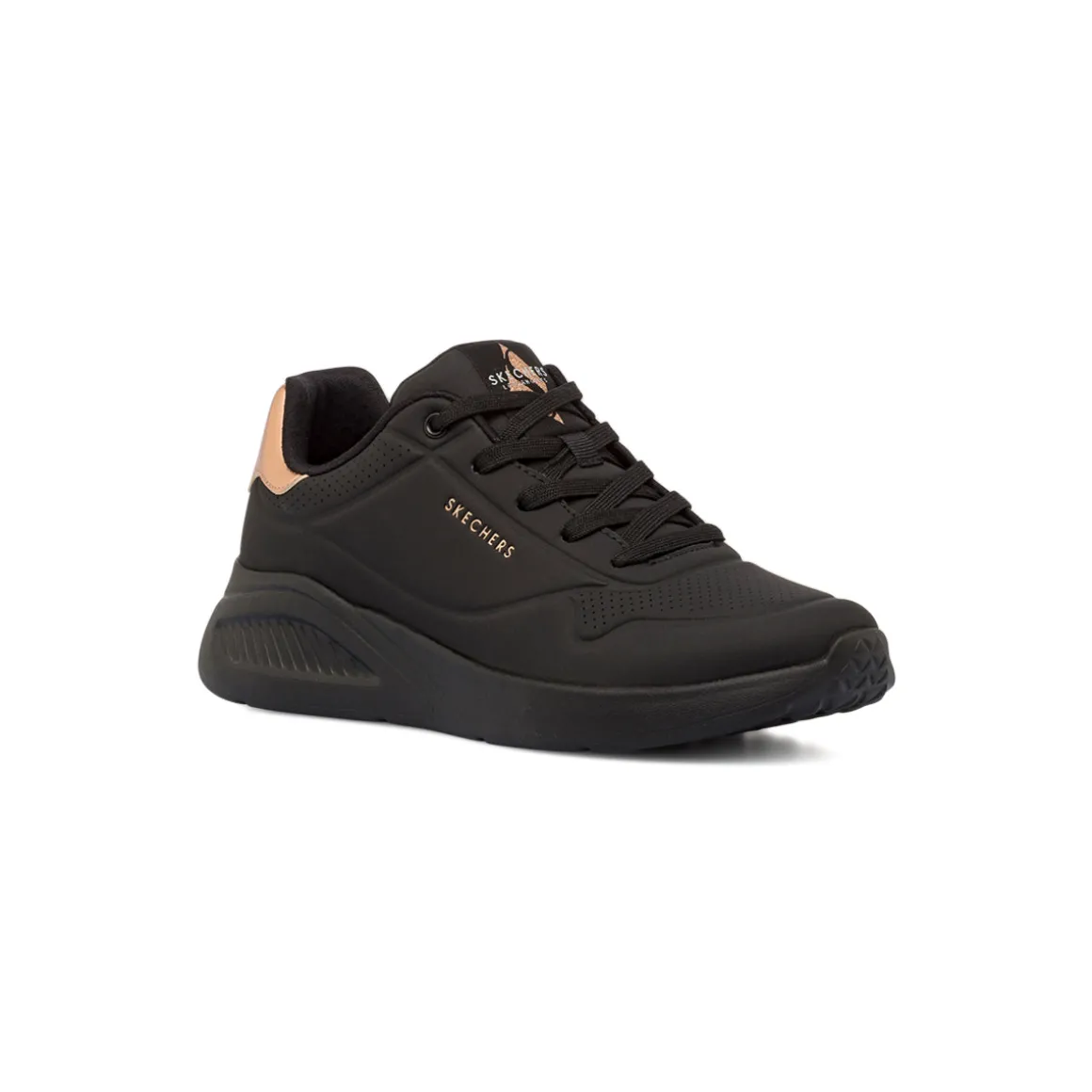 Sneakers nere da Donna con dettagli oro rosa Skechers UNO LITE