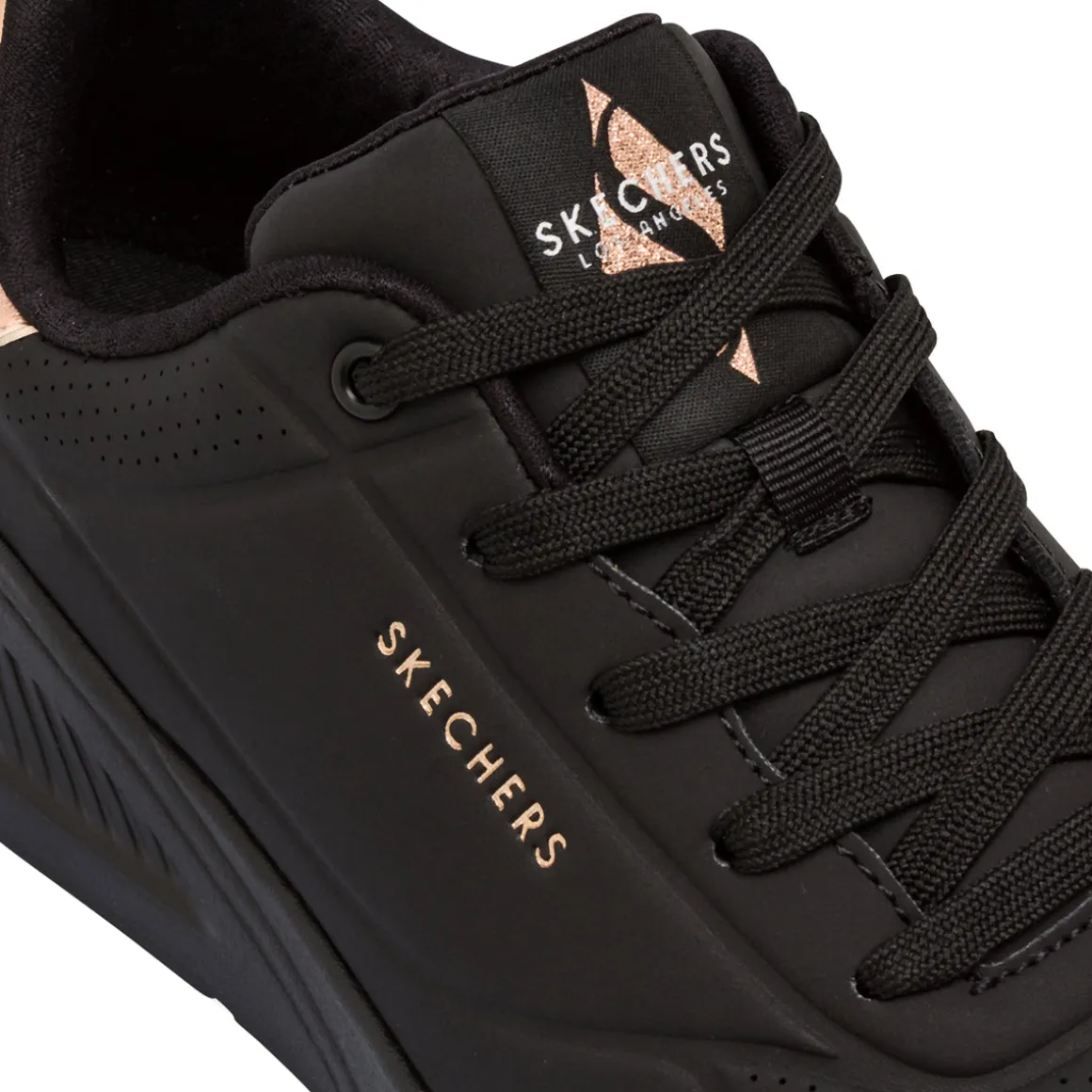 Sneakers nere da Donna con dettagli oro rosa Skechers UNO LITE