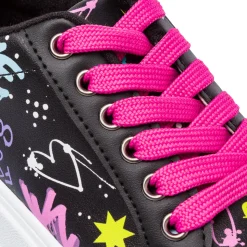 Sneakers nere da Ragazza con stampa graffiti e lacci rosa Dieci Baci
