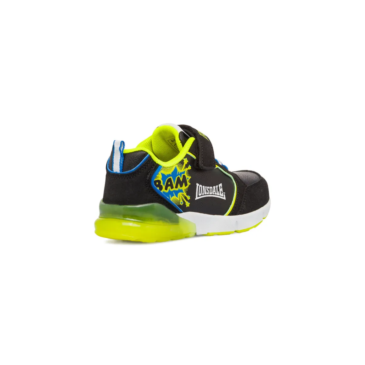 Sneakers nere e gialle da bambino con luci Lonsdale