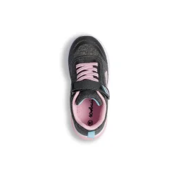 Sneakers nero da ragazza 10 Baci con luci e dettagli rosa e azzurro