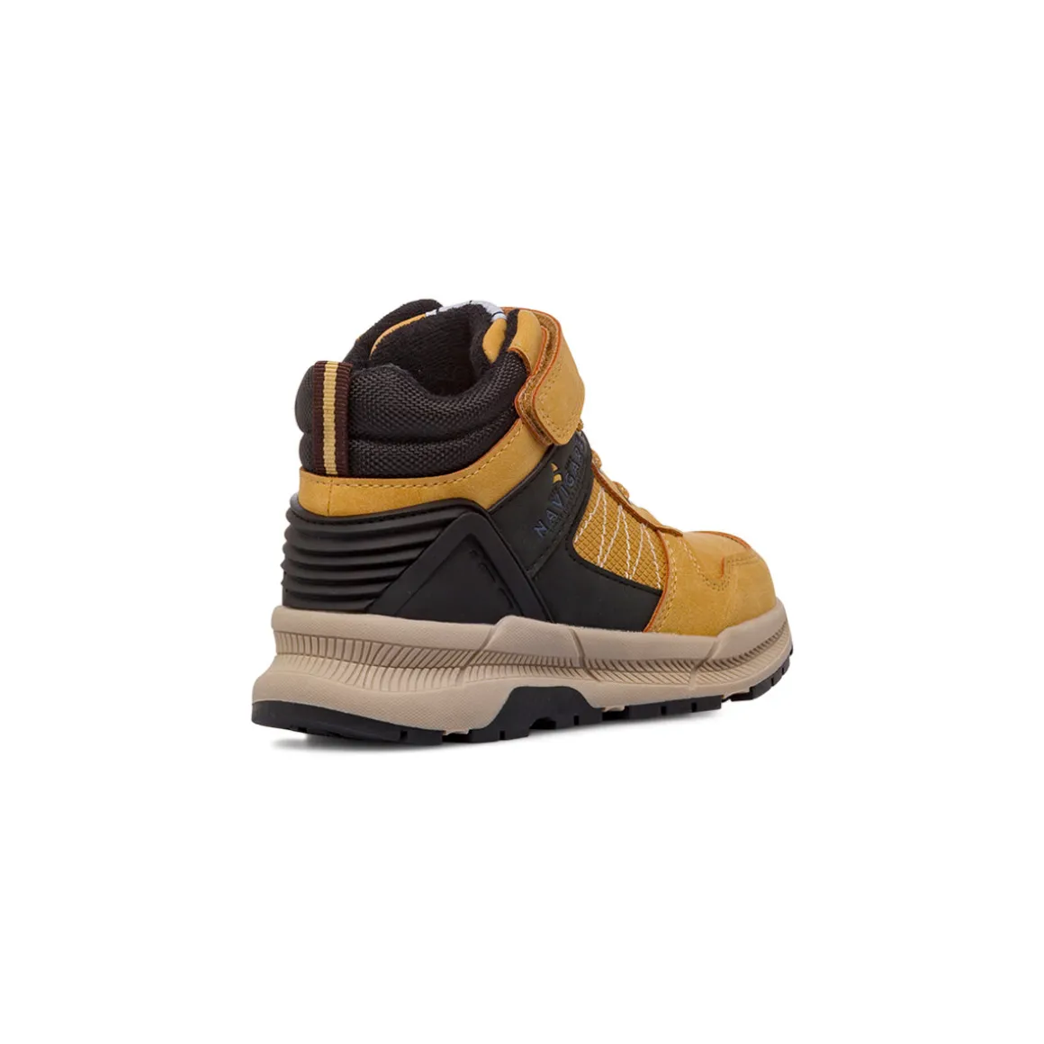 Sneakers ocra da Bambino con lacci elastici e strappo Navigare